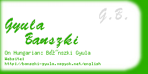 gyula banszki business card